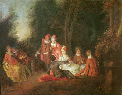 A Conversation in a Park by Jean Antoine Watteau